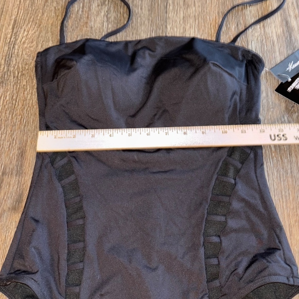 NWT Kenneth Cole tummy toner size medium black one piece swim - Picture 5 of 10